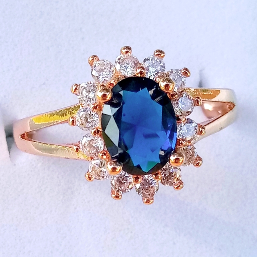 Blue Sapphire Ring gold plate